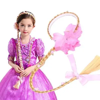 Cosplay Weaving Braid Tangled Rapunzel Princess Headband Hair Girls Wig #4   • £11.76