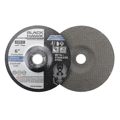 10 Pack - 6  X 1/4  X 7/8  Metal Grinding Wheels T27 Discs For Angle Grinders • $36.99