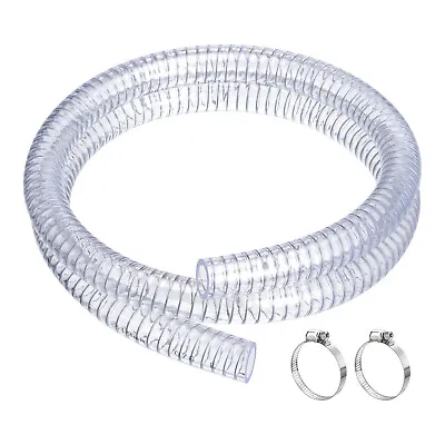 1-1/4  ID X 5 Ft PVC Tube Steel Wire Reinforced Tubing Flexible Hose Pipe Clear • $46.48