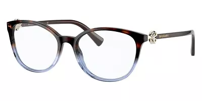 BVLGARI Eyeglasses BV4185B 5363 Havana & Violet Frame W/ Clear Demo Lens • $307.72