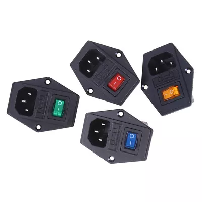 10A 250V Inlet Module Plug Fuse Switch Male Power Socket 3 Pin IEC320 C14 T~bz • $1.88