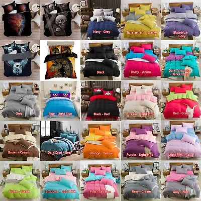 $20 • Buy Reversible Soft 1000TC Duvet Doona Quilt Cover Set Single/Double/Queen/King Size