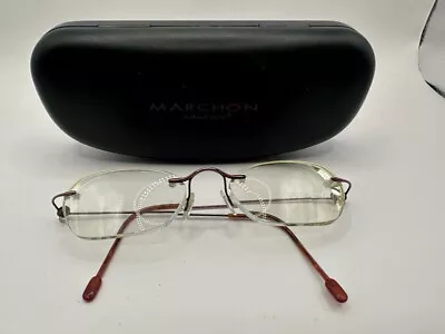 Marchon Airlock 2 Titanium Rimless Eyeglasses Frames Peach 18-135 • $34.88