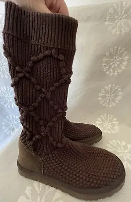 UGG Australia Argyle Classic Cardy Brown Sweater Boots #SN5879 US6 / EU37 • $49.95