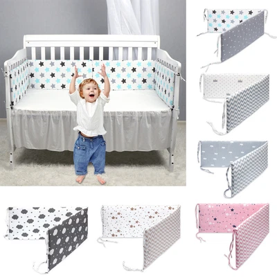 $31.41 • Buy Newborn Baby Bed Guardrail Bumper Crib Around Cushion Cot Protector Pillow Room