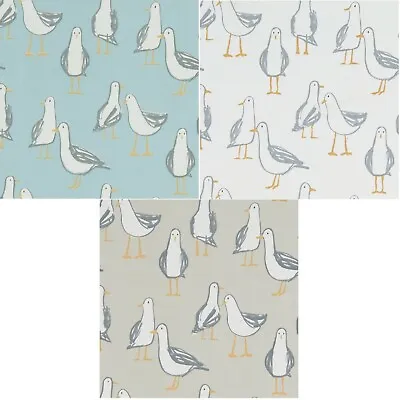 £6.50 • Buy Clarke And Clarke Laridae Seagulls Curtain Craft Quilting Upholstery Fabric