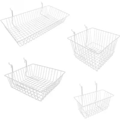 White Heavy Duty Grid Mesh Retail Shop Display Basket • £9