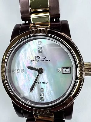 $55 • Buy Stunning Daniel Steiger Watch. Mother Of Pearl Face. Burgundy