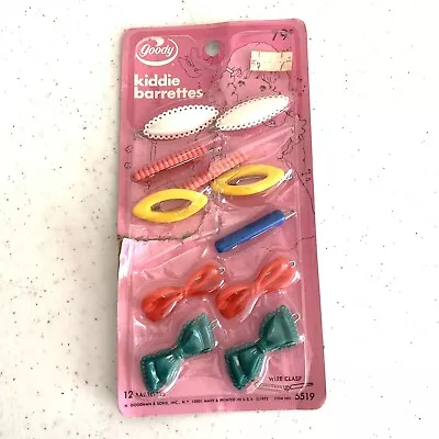 Goody Vintage Kiddie Barrettes Plastic Wire Clasp 1972 USA New Open Package 5519 • $29.99