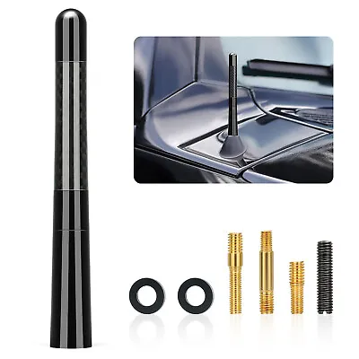 4.7inches Car Antenna Carbon Fiber Radio FM Antena Black Kit Universal Screw • $7.19
