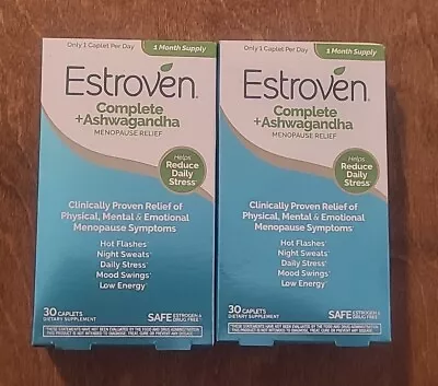 2-ESTROVEN Complete + Ashwagandha  Menopause Relief 60 Capsules Expiration: 2025 • $32