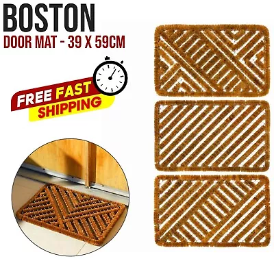 £15.99 • Buy Heavy Duty Boston Door Mat Indoor/Outdoor Scraper  Wire Brush & Coir Mat 39x59cm