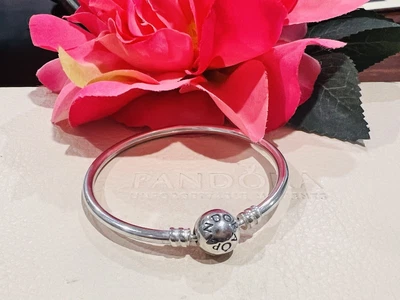 $49 • Buy Pandora Moments Kids Sterling Silver Bangle 15cm #590713 Authentic Ale 925
