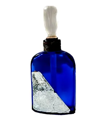 Vintage 3  Bourjois Miniature  Blue Glass Bottles W/ Perfume Dauber Rod • $15.95