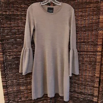 Cynthia Rowley 100% Extrafine Merino Wool Sweater Dress Women's Medium Tan • $24.99