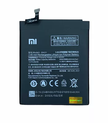 XIAOMI Mi 5X (Mi A1) Redmi Note 5A Pro Battery Replacement 3080mAh BN31 • $29.99