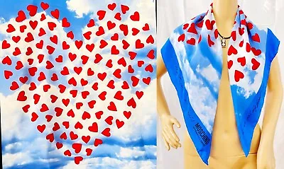ITALY Moschino Cheap And Chic Heart 100% Silk 34x35 Women Scarf Wrap Shawl NEW • $59.99