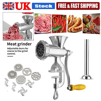 Manual Kitchen Meat Grinder Mincer·Stuffer Table Sausage Filler·Maker UK_ • £11.67