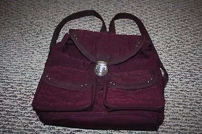 VERA BRADLEY Microfiber Backpack Burgundy Wine Gently Used VGC • $36.99