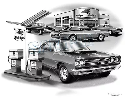 1969 440 Roadrunner Mopar Muscle Car Art    **free Usa Shipping** • $24.99