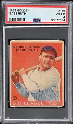 1933 Goudey Babe Ruth #149 PSA 4 • $23100