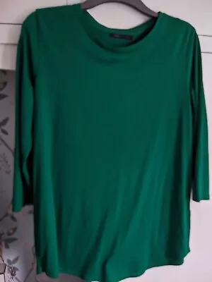 M&S Women's Jersey Longline Top Emerald Size 14 • £6