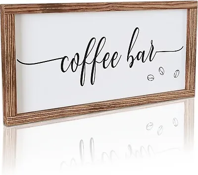 Rustic Wood Coffee Bar Sign Ready To Hand Rustic Modern 17 X8  Farmhouse • $25