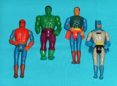 Vintage Mego POCKET SUPERHEROES LOT X4 Superman SPIDER-MAN Batman HULK • $120