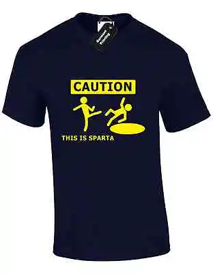 Caution This Is Sparta Mens T Shirt  300 Spartans Greek  Amusing Gift • £8.99