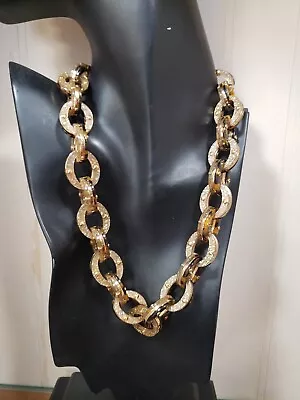 J. Crew Faux Tortoise Shell Glitter Chunky Chain Link Necklace • $55