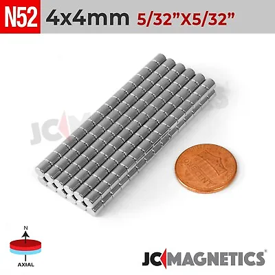 4mm X 4mm 5/32 X5/32  N52 Strong Round Rare Earth Neodymium Magnet Disc 4x4mm • $84