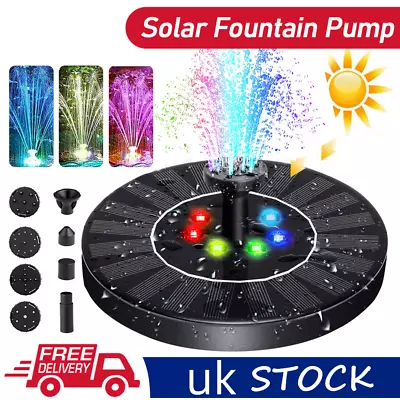 8 LED Solar Panel Powered Fountain Water Feature Pump Garden Pool Pond Aquarium • £13.59