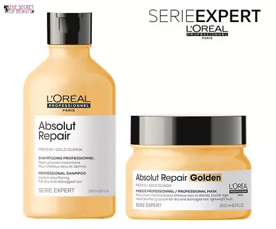 L'Oreal Serie Expert Absolut Repair Shampoo 300ml & Golden Mask 250 Ml Set/ Kit • £29.99