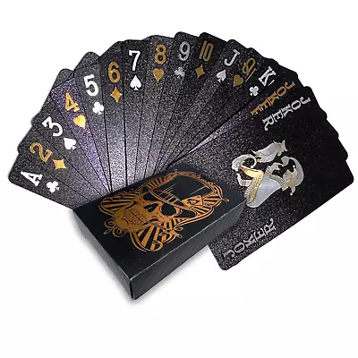 £5.99 • Buy Shine Black Playing Cards With Gold/Silver Foil, Great For Poker, Games, Parties