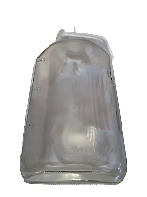 Glass Jar Milk 64 FL Ounce Drinking Jug Or  Water Jug With Screw Lid And Handle • $14.87