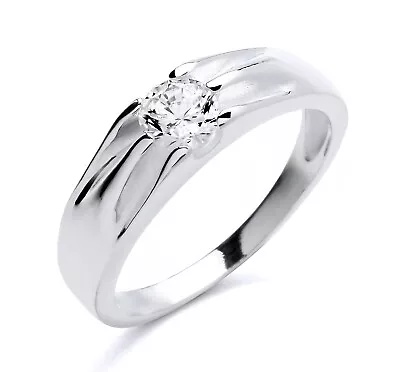 925 Sterling Silver Cz Claw Solitaire Ring Size K L M N O P Q R S Mens Or Ladies • £12.95