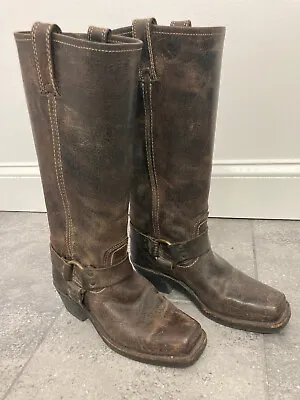 Frye Harness 15R Vintage Chocolate Boots Size 7M Excellent Condition • $149