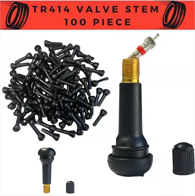 100PCS Tire Valve Stems TR414 Black Rubber Valve Stem Snap-in • $17.98