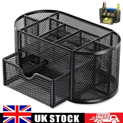 Pencil Tray Mesh Pen Holder Stationery Container Storage Desk Tidy Organiser • £10.92