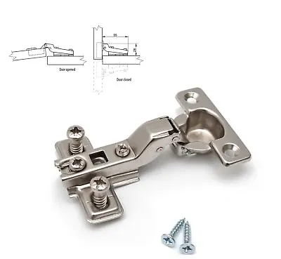 26mm KITCHEN CUPBOARD WARDROBE STANDARD DOOR HINGES HALF OVERLAY + EU SCREWS • £3.40