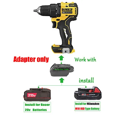 1 Adapter For Bauer 20v Or Milwaukee M18 Batteries To DeWalt 20v MAX XR Tools • $14.98