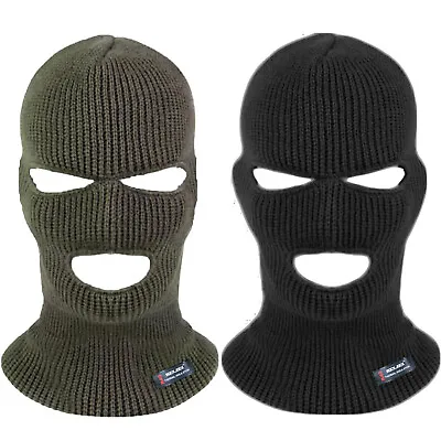 £3.99 • Buy Fleece Lined Balaclava 3 Hole Face Mask Cover Black Army Mens Ladies Biking