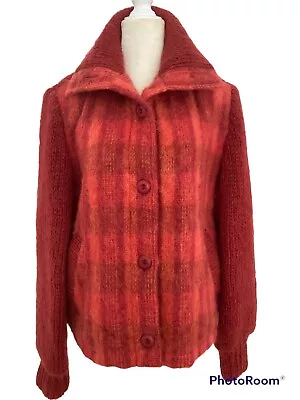 Vintage Donegal Designs Dublin Ireland Mohair Wool Bomber Sweater Jacket! M L • $49.95