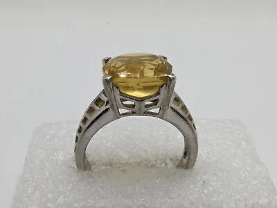 Vintage Sterling Silver 925 Citrine Ring Size 8.25 • $32