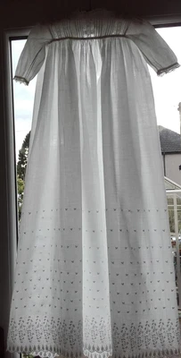 £7.50 • Buy Antique Baby/ Doll Christening Gown Lace, Long Sleeves Mother Of Pearl Buttons