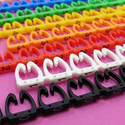 £3.16 • Buy Cable Markers Colorful C-Type Label 5-8mm For UTP FTP LAN Number Tag 0-9 Cat6