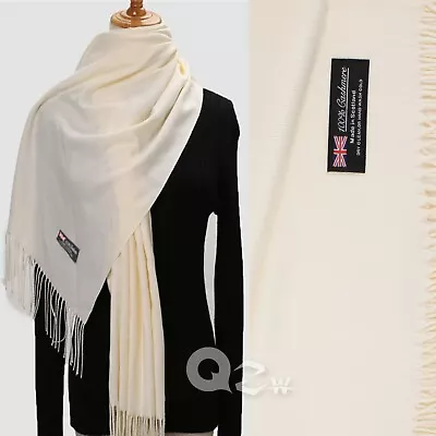 Womens Mens 100% Cashmere Scotland Oversized Blanket Wool Scarf Shawl Wrap Solid • $11.99