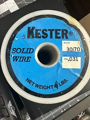 Vintage Kester Solder 2 Lb 14 Oz SN 70 Pb 30 Solid Wire Diameter .031 • $39.99