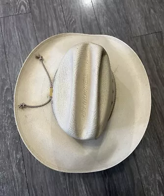 Vintage Stetson Cavender’s Boot City Cowboy Hat White Size 7 1/8 8x • $79