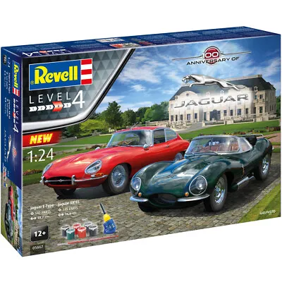 Revell Jaguar E-Type &  XK-SS Sports Cars Model Kit 100th Anniversary Scale 1/24 • £51.99